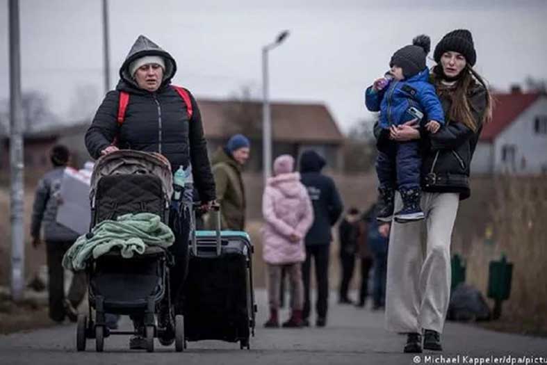 Refugiados huyendo de Ucrania